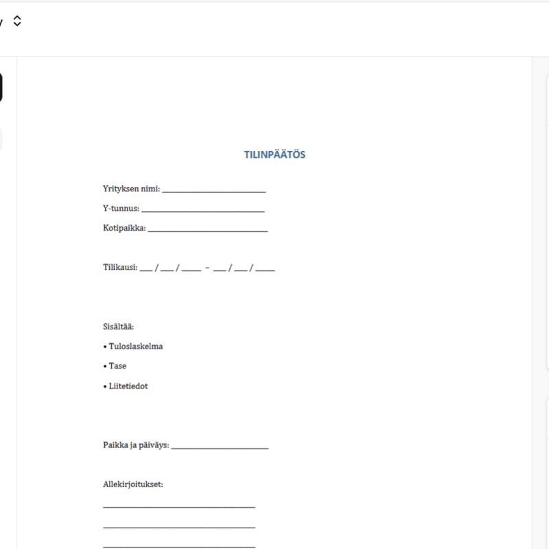 Bink tilinpäätöksen sähköinen allekirjoitusprosessi