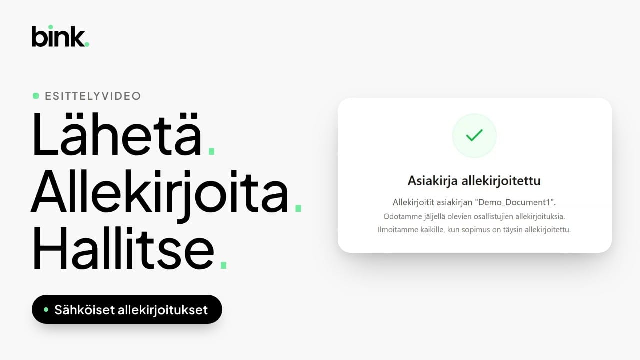 Binkin palveluesittely: sähköinen allekirjoitus